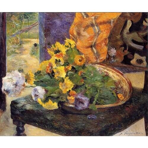 High quality Oil painting Canvas Reproductions To Make a Bouquet (1880) by Paul Gauguin hand painted