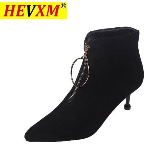 Boots Shoes Boots-women Booties Woman 2020 Low Heel Luxury Designer Round Toe Pointy Rubber Mid-Calf Ladies Autumn Fashion