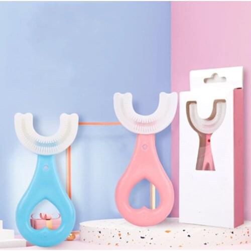 1PC New Cute U-shaped Baby Silicone Toothbrush Childrens Teeth Simple Baby Brush Cleaning And Care Convenient Toothbrush Oral