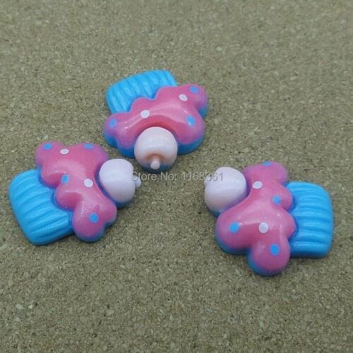 1pcs/lot resin flat back blue apple cake 22mm Cabochons Hair Bow Center Card Frame Making Craft DIY B011-7