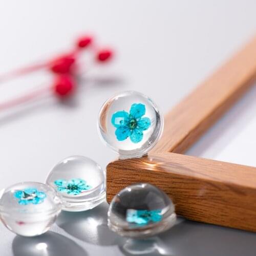 18# No-hook Solid Real Dried Flower Spherical glass Ball Without Hook Glass beads #IY513