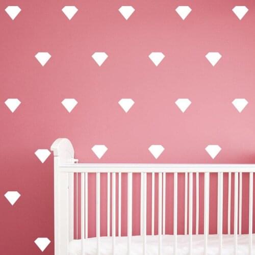 24pcs/set Cartoon Little Diamond Shape Wall Stickers For Kids Boys Girls Rooms Bedroom Poster Home Decor Art Vinyl Wall Decals