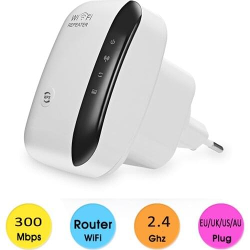 300Mbps WiFi Repeater Wireless Range Extender Booster WPS Wireless AP Strengthen Wifi Extend Wirelss Coverage AU/EU/US/UK Plug