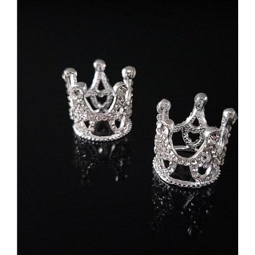50pcs Crown 3D Full Crystal Rhinestone Appliques Sew On Jewelry strass Buckle Wedding Bride Hairpin Children Hair Clip Decor