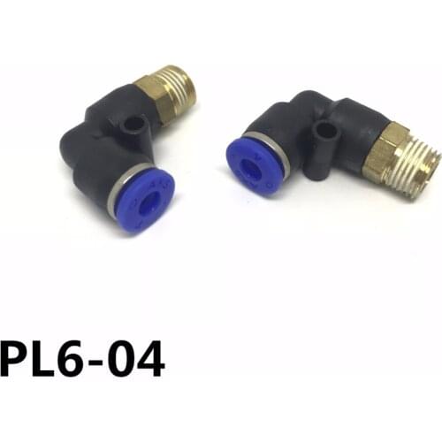 50Pcs PL6-04 En Forme de L Raccord Pneumatique Rapide PL6-4