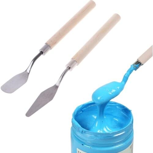 594C 2Pcs Stainless Steel Palette Knife Spatula Scraper for Mixing Art Oil Painting