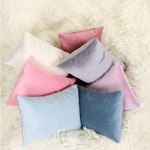 Baby Newborn Photography Props Velvet Pillow Headband Sets Infant Photo Auxiliary Props Pillow Headband