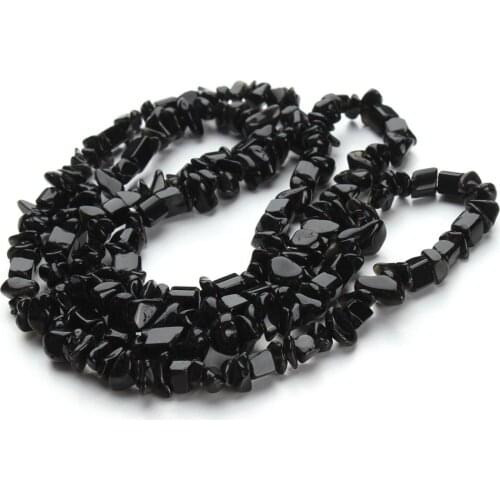 1strand 5-8mm Black Glass Beads Loose Irregular Freeform Crystal Bead Spacer Stone Bead For Jewelry Making DIY Bracelet Necklace