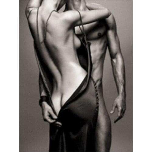 DIY 5D Diamond Painting Couples Sexy Black and White Diamond Embroidery 3d Round Full Diamond Mosaic Picture Kits