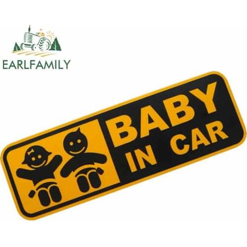 EARLFAMILY 13cm x 7.9cm for Baby In Car Sign Car Stickers Fine Decal Waterproof Anime Bumper Trunk Truck Graphics Vinyl JDM