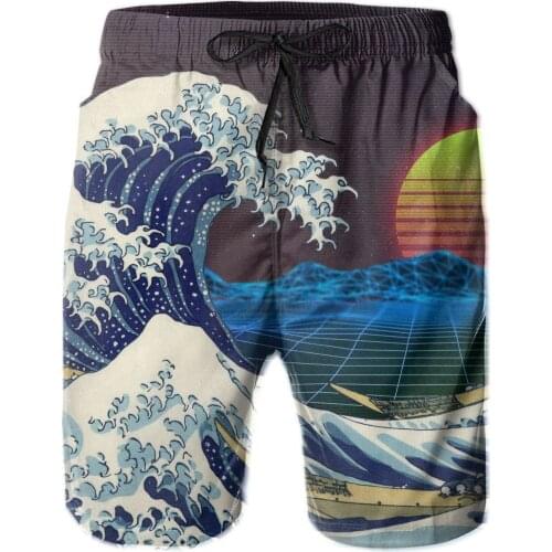 Hawaii Pants Beach Waves Surfing Breathable Quick Dry Funny SarcasticLoose Retro Wave Retro Style Sea