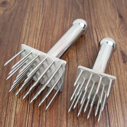 Stainless Steel Belly Pork Skin Crispy Hand Tool Hole Hammer Needle Poke Pointed Needle Fast Tenderizer Loose Steak Kitchen Tool