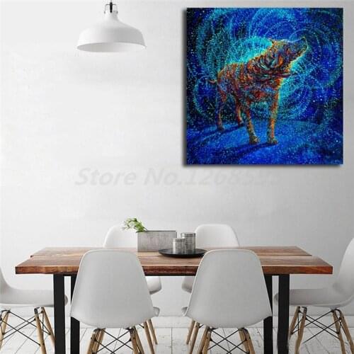 Iris Scott Dog Shaking Off Water HD Wall Art Canvas Posters Prints Painting Wall Pictures For Office Bedroom Home Decor Artwork