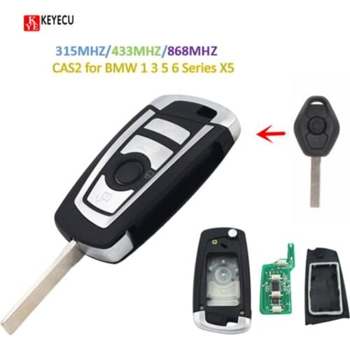 KEYECU New Style 4 Buttons Floding Remote Key for 1 3 5 6 Series X5 With ID7944 Chip 433MHZ HU92 Blade