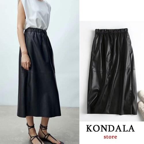 Женские кожаные юбки KONDALA China At AliExpress
