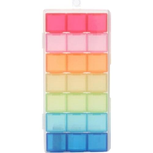 Durable Plastic 21 Slots Medicine Pill Box Case Storage Dispenser Holder Organizer Colorful Boxes Cases