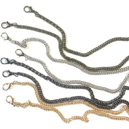 10PCS 120cm Purse Straps Metal Chains Replacement for Handbag Clutch Shoulder Bag Luggage Hardware Accessories Parts 4 Colors