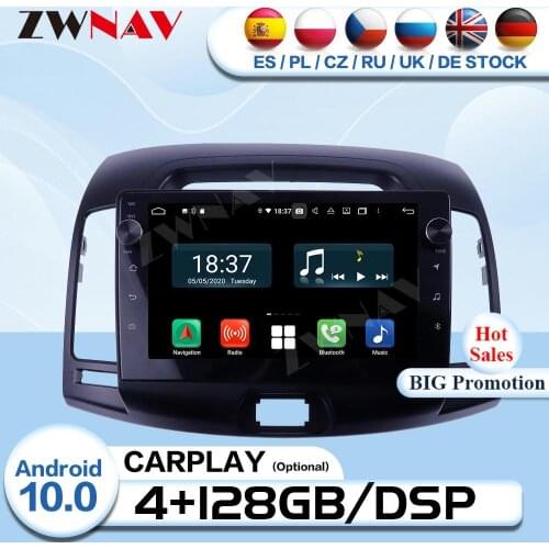 Carplay 2 Din Android 10.0 Multimedia For Hyundai Elantra 2008 2009 2010 Radio Receiver Audio Stereo GPS Video Player Head Unit