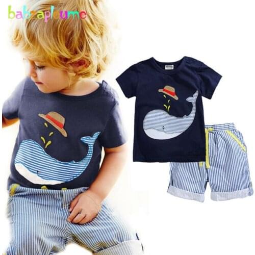 New Toddler Boy Clothes Summer Fashion Baby Outfits Children Tracksuit Cotton Striped boys Pant infant T-shirt+Short 2pcs A238