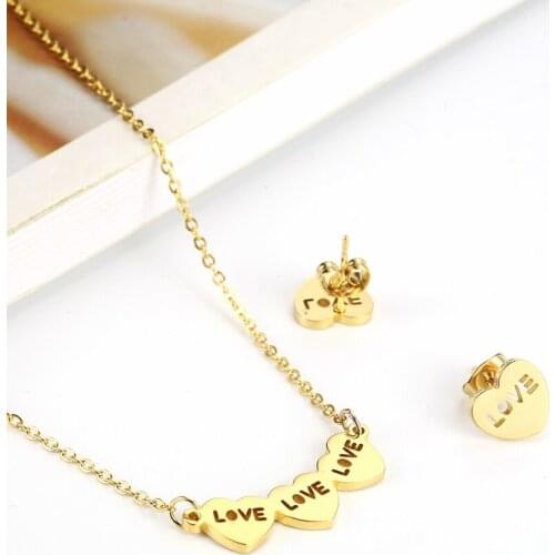 OUFEI For Lovers Necklace Earrings Set Charm Stainless Steel Jewelry Woman Vogue 2019 Jewelry Accessories Bohemian