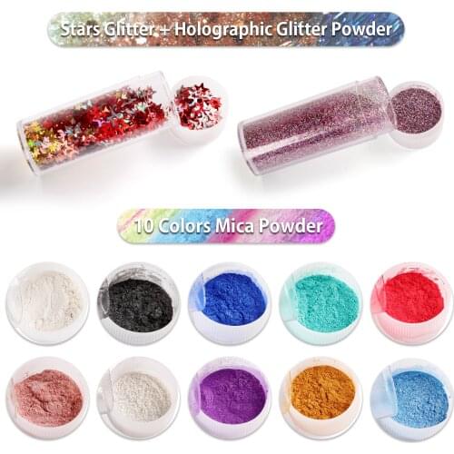 Mica Powder Glitter Powder Natural Powder Pigment Resin Dye for Soap Making/Bath Bomb/Nail Art/Eyeshadow DIY/Candle Making