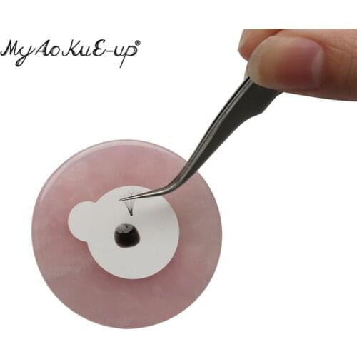Pink Jade Stone Glue Pad Gasket Eyelash Extension Tool Adhesive Stand Holder Pallet Eyelash Glue Pallet Stand Holder Makeup Tool