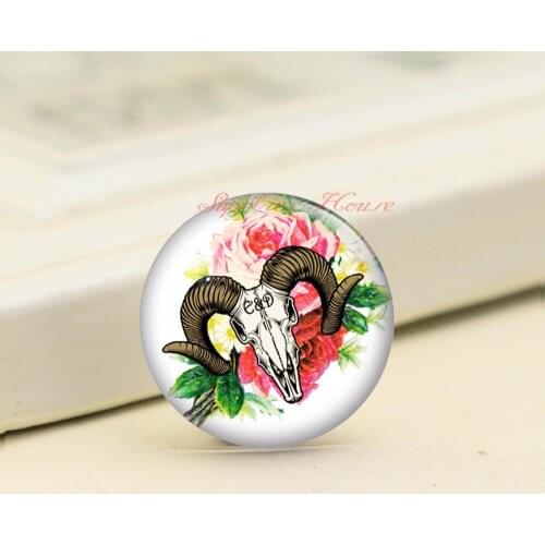 Handmade Round Skeleton Happy Halloween photo glass Cabochons, Jewelry Finding Cameo Pendant Settings, (F008-1451)