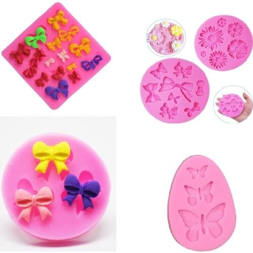 Silicone Bowknot chocolate mold fondant tool candy Decorated Mould Eco-Friendly