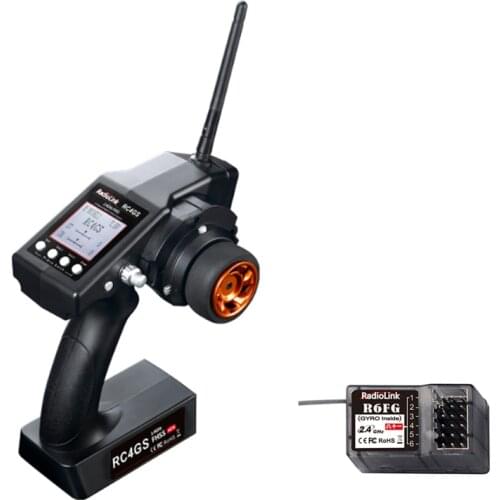 RadioLink RC4GS 2.4GHz 4CH Remote Control System Transmitter & R6FG Receiver with Gyro for RC Crawler Car Boat RC Parts
