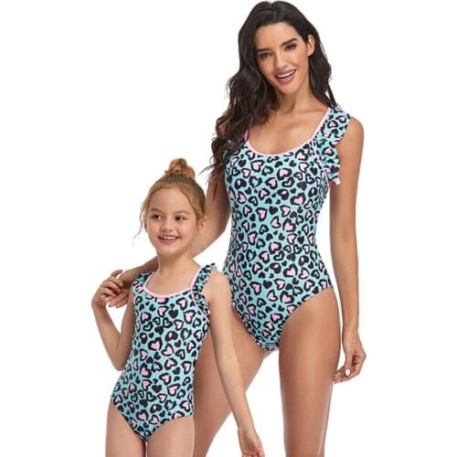 Parent Child Swimsuit One Piece Mother Daughter Bikini Girls Bathing Suit Children Baby Fashion Women 2021 Summer Set Print