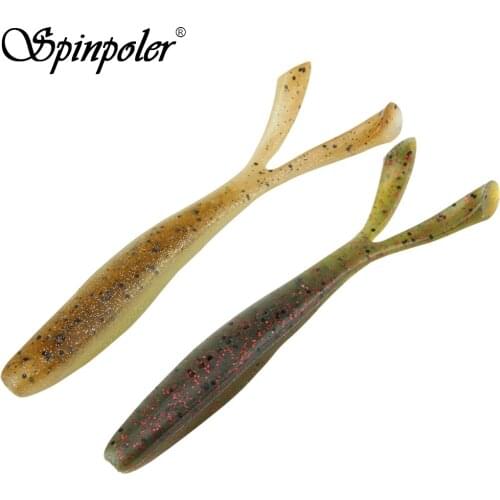 Spinpoler 5pcs/Lot Super Salty Bait Soft Plastic Split Tail Lures 5in/12.7cm, 0.36oz/10g Jerk Minnow Swimbait Tackle
