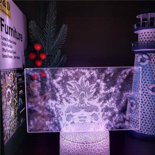 Dragon Ball Z Son Goku Ultra Instinct 3D Illusion LED Lamp USB Colourful NightLight for Bedroom Sleep Light Kids Christmas Gift