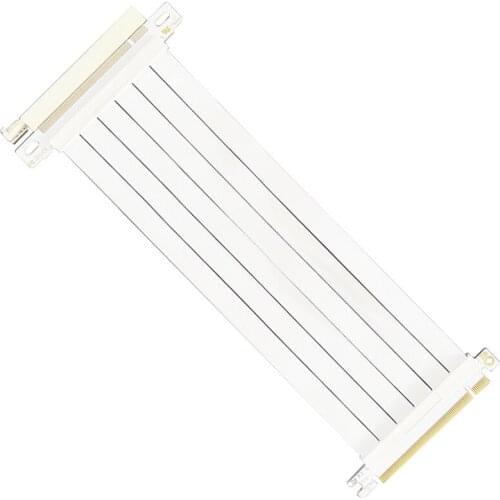 77UB White PCI Express 3.0 90 Degree Right Angle PCIe 3.0 x16 Extension Cable 16x Riser Extender For Graphics Vertical