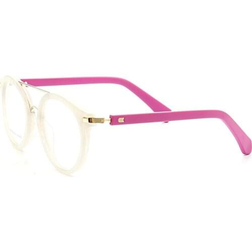 Women Vintage Round Eyeglasses Frames Men glasses frames Flat Top Acetate Glasses Spectacles Double bridge Retro eyeglass frames