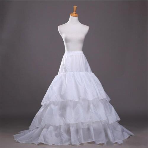 Petticoats Train for Formal Dress Wedding Gown 3 Layers White Big Wedding Slip Underskirt Bridal Crinoline