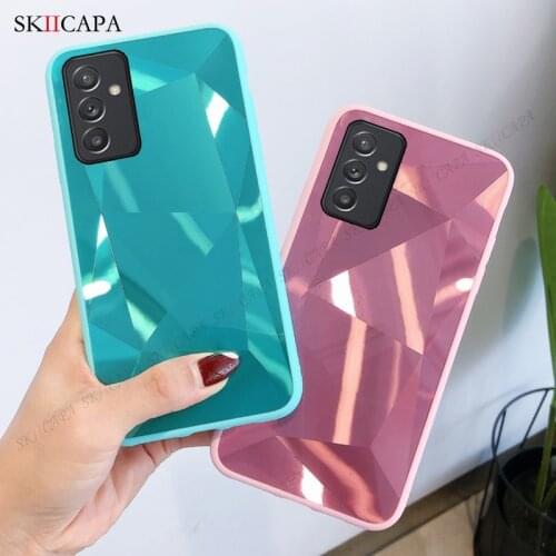 Laser Diamond Mirror Phone Case for Samsung Galaxy Quantum 2 A82 S21 S20 Ultra A32 A51 A50 A52 A22 5G Soft Protection Back Cover