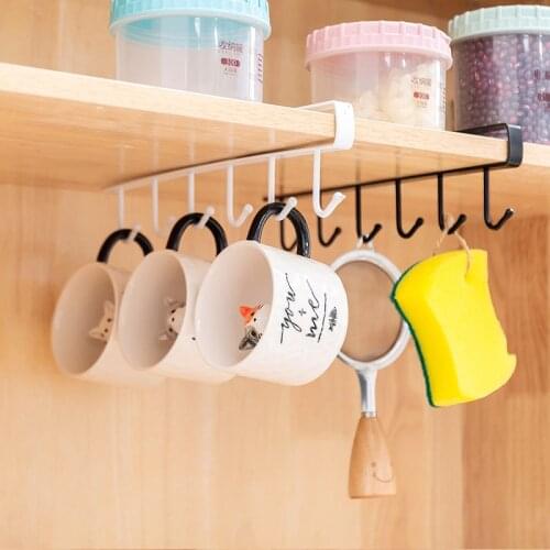 Iron Hooks Kitchen Hanger Shelf Free Of Punch Rack Multifunction Hanger For Kitchen Gadgets Cabinet Cupboard Dish Organizer