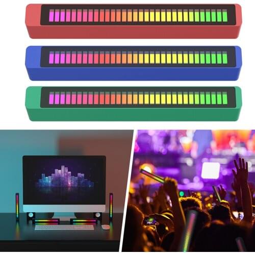 Sound Reactive RGB Light Bar 32 Bit RGB Colorful Voice Sound Control Music Rhythm Light for Car Desktop DJ Studio Decoration