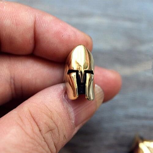 1PC Sparta Helmet Retro Brass Oxide EDC Paracord Beads Umbrella Rope Cord Lanyard Pendants Knife Beads Outdoor Accessories