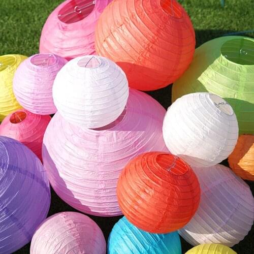 10 Pcs 6-16 Inch Multi-color optional Paper Lantern gift craft DIY lampion for Party Wedding Decoration Hanging Paper Ball