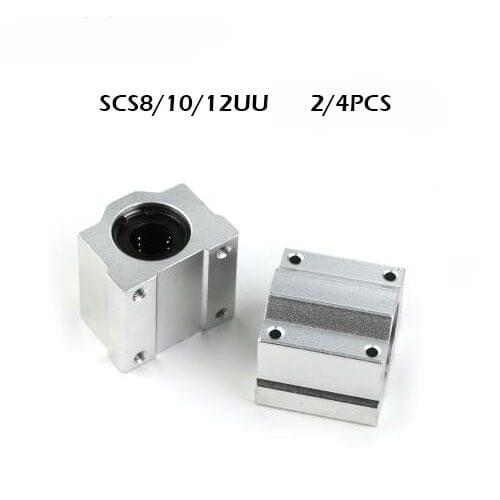 2/4pcs/lot SC8UU SCS10UU SCS12UU Linear Ball Bearing 3D Printer Table Motion Bearing Slide CNC Part Router rodamiento lineales