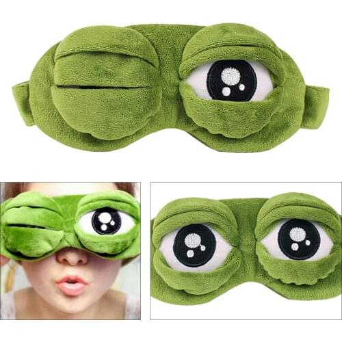 3D Frog Sleeping Masks Eyeshade Plush Eye Cover Travel Cartoon Eyeshade for Eye Travel Relax Sleeping Gift Cute Eyes Cover