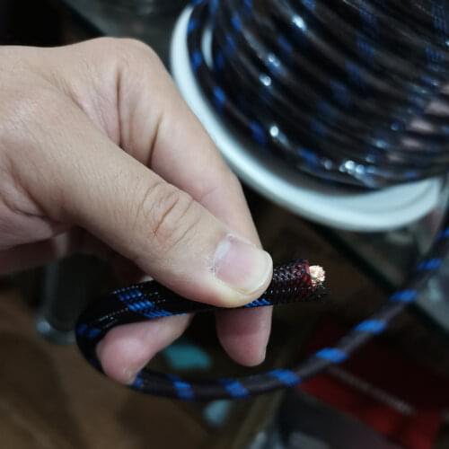 4Ga Pure Copper Power Cord OFC Braided Tin Plating Car Subwoofer Amplifier Audio Cable Snake Skin Flame Retardant Braiding Tube