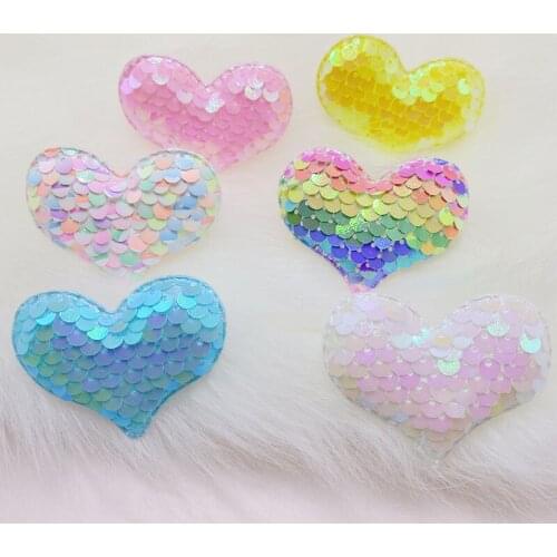 60pcs 5.5X4.5cm Fashion Glitter Sequin Star DIY Parts for Hairpins Hairbands Headbands Decoration Boutique Hair Accessories