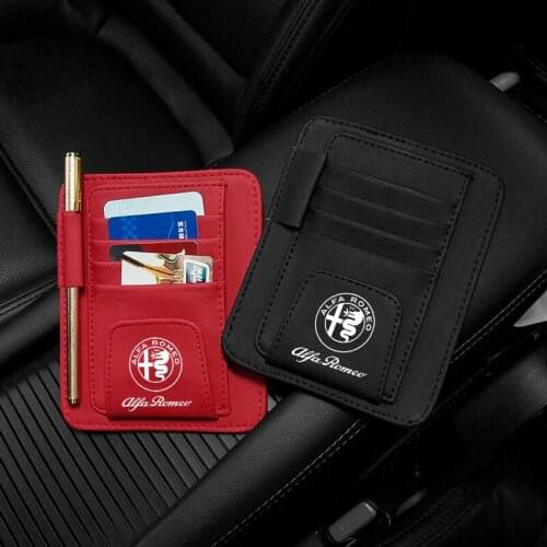 Car glasses storage clip For Alfa Romeo Giulia 159 56 147 Sportiva Car interior finishing sunglasses holder card pen storage bag