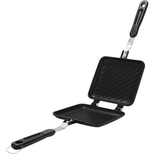 Non Stick Panini Home Kitchen Breakfast Machine Sand Maker Waffle Die-cast Aluminum Coating Fast Heat Conduction Pan