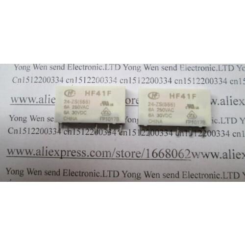 HOT NEW relay HF41F-24-ZS HF41F-024-ZS HF41F 24-ZS 024-ZS HF41F-24 HF41F24ZS 24VDC DC24V 24V DIP5 10pcs/lot