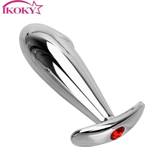 IKOKY Outdoor Wear Butt Plug Anal Massage Sex Toys For Women Female Masturbation Dilator Metal Anal Plug Prostate massage