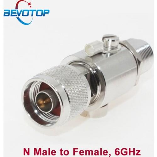 6GHZ N Male to N Female RF Coaxial Lightning Arrestor Surge Protector Gas Discharge Protection for HAM CB Radio WLAN WiFi 50ohm