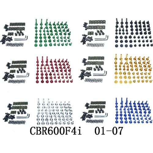 CNC Complete Fairing Bolts Bodywork Screws Nuts Kit For Fit Honda CBR600F4i 2001-2007